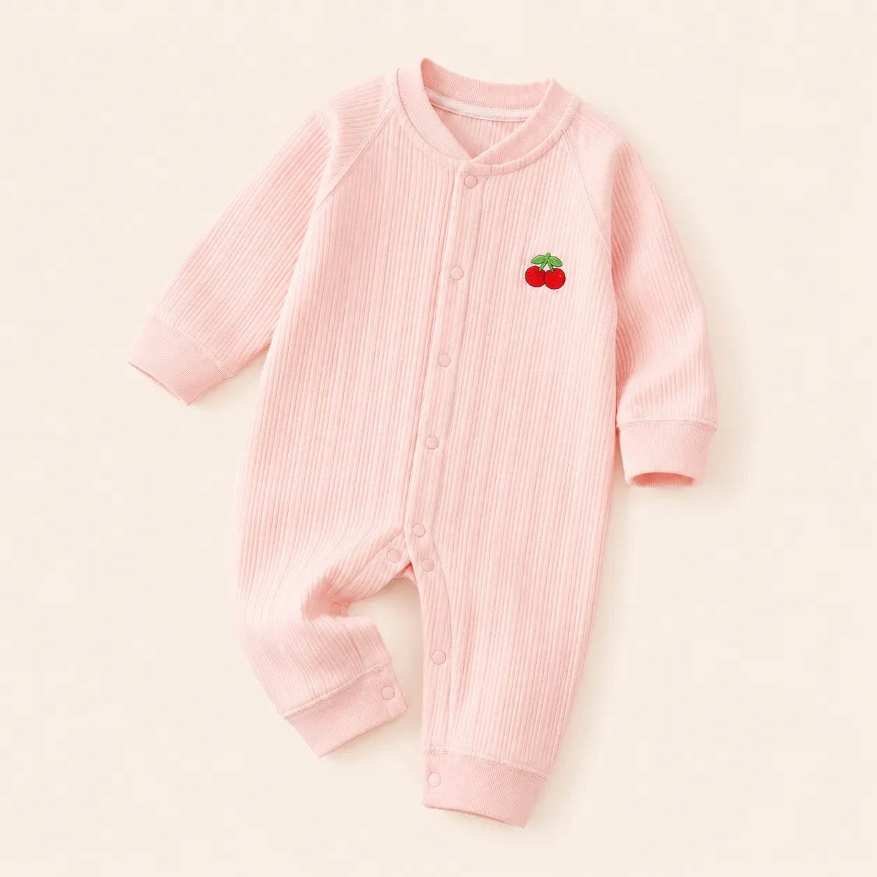 Macacão Bebê Cerejinha Rosa
