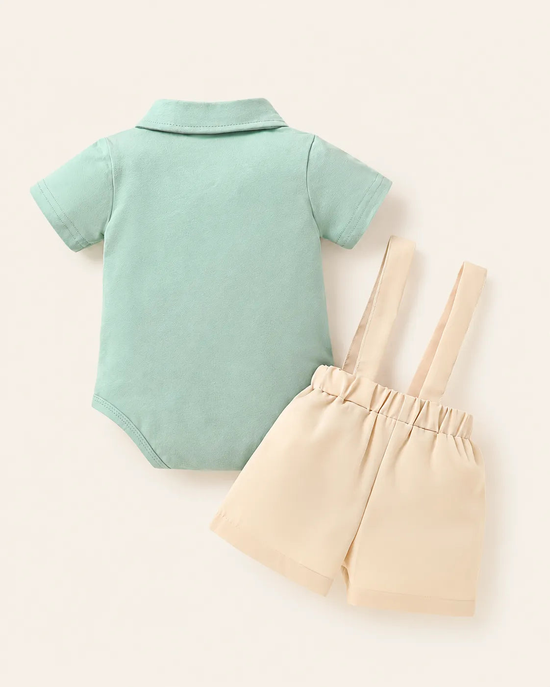 Conjunto Bebê 2 Peças Ursinho Mint com Suspensório