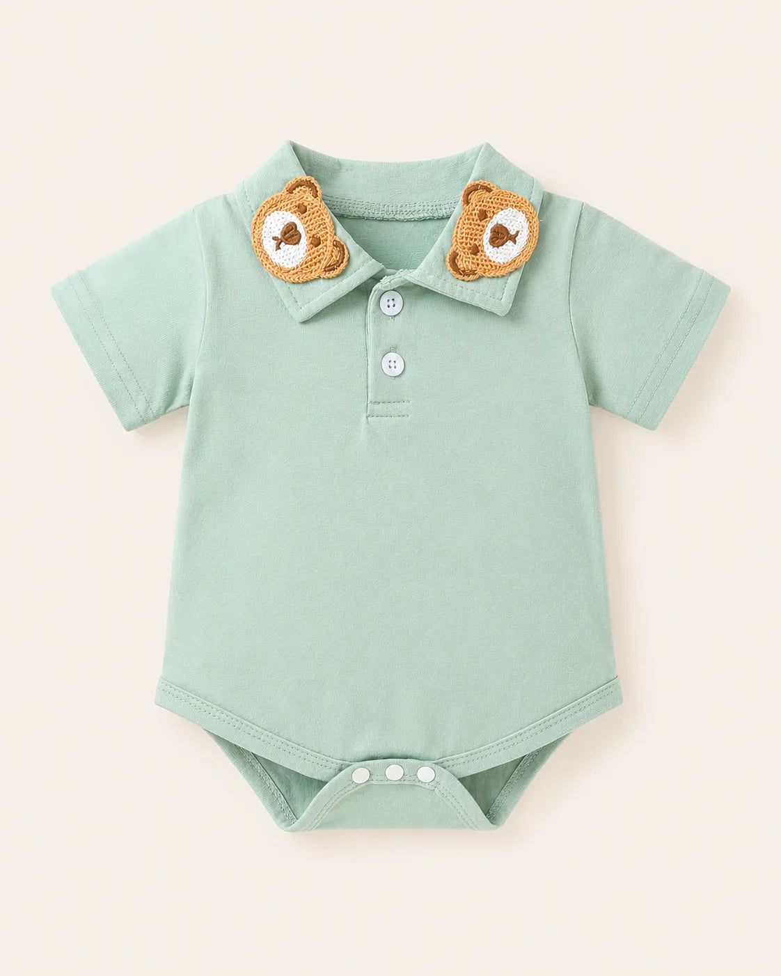 Conjunto Bebê 2 Peças Ursinho Mint com Suspensório