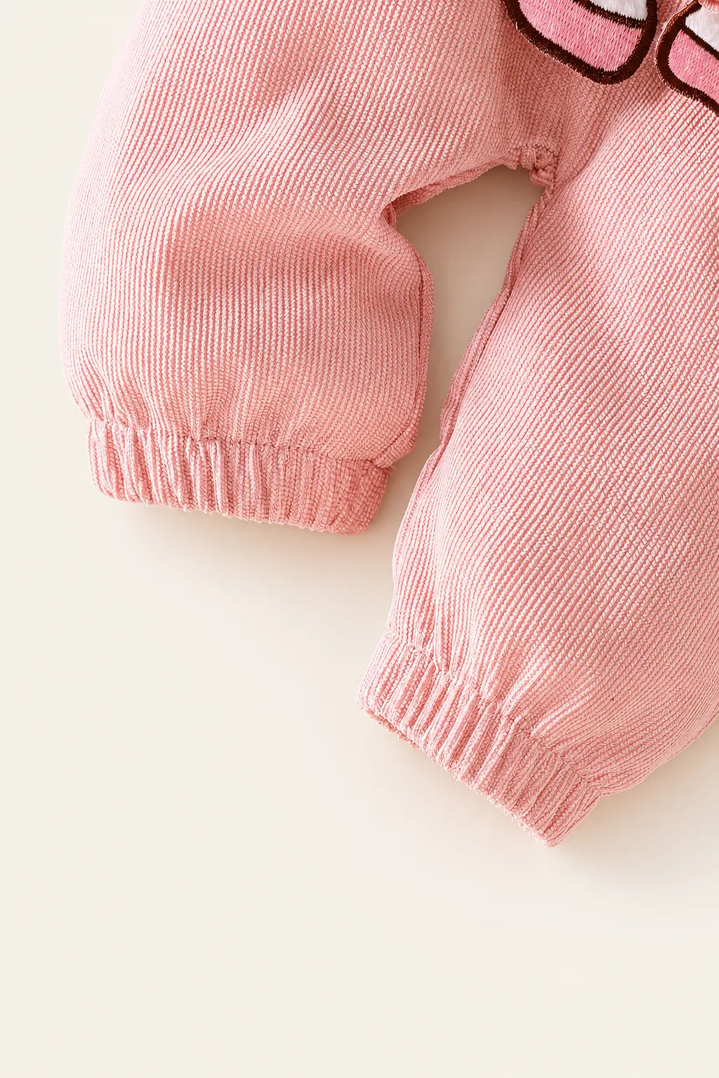 Conjunto Bebê Gatinha Jardim Rosa 3 Peças
