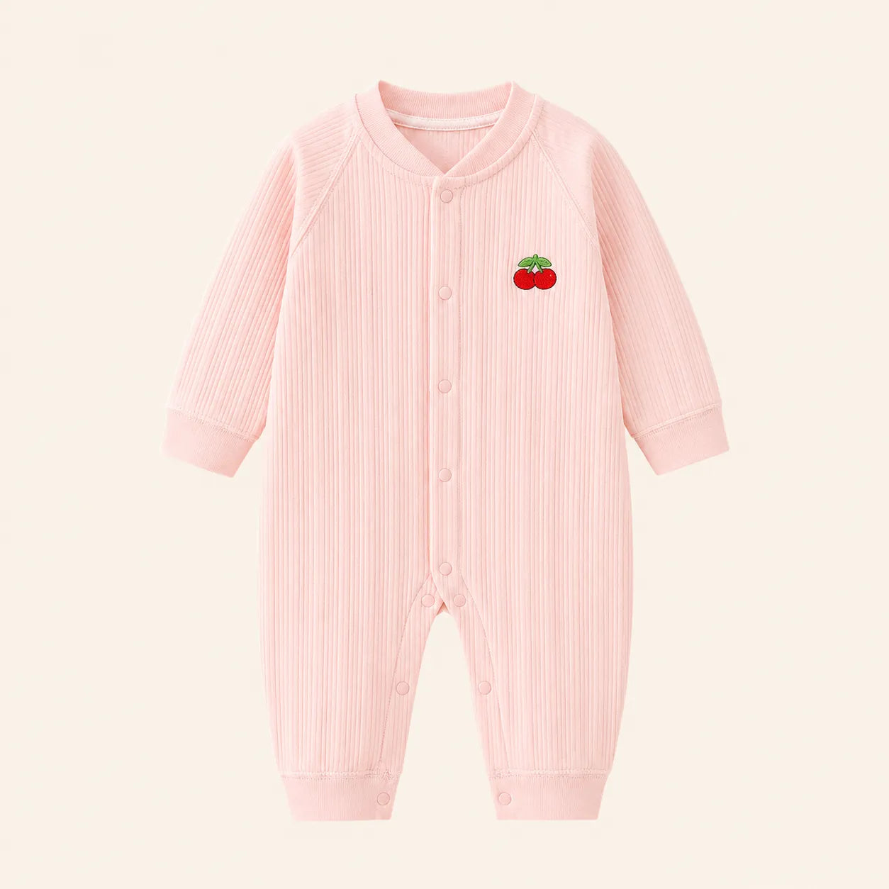 Macacão Bebê Cerejinha Rosa