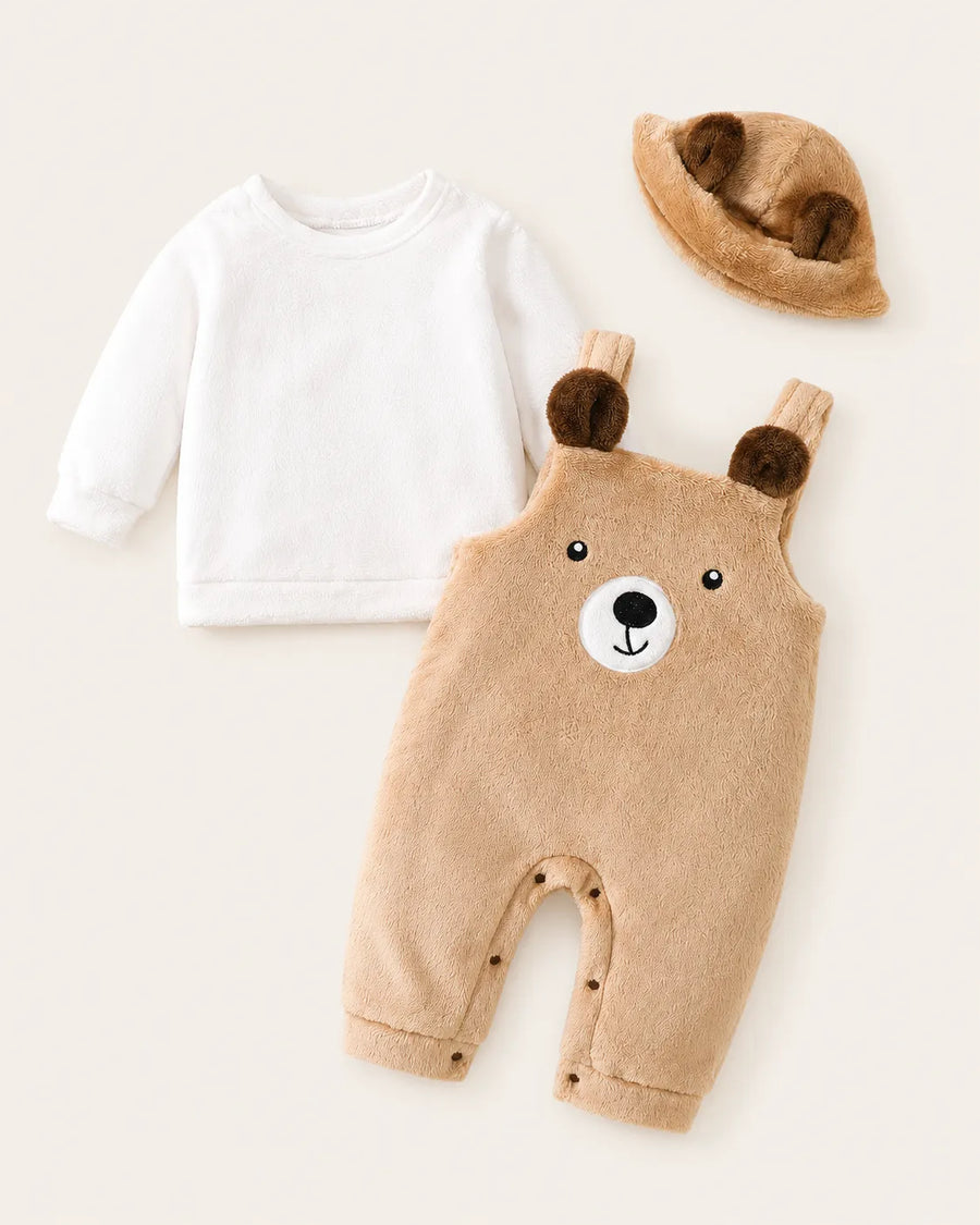 Conjunto Bebê Ursinho Pelúcia 3 Peças