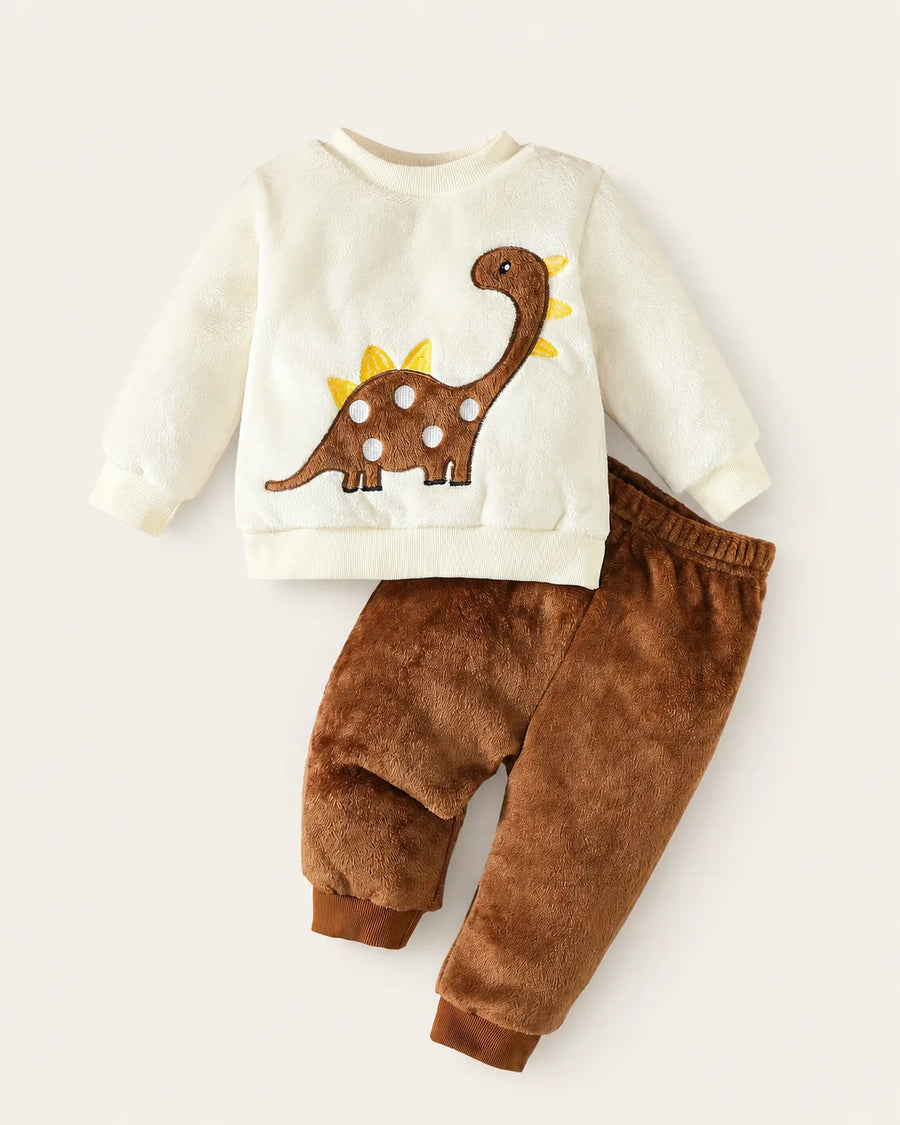 Conjunto Bebê Dinossauro Pelúcia 2 Peças
