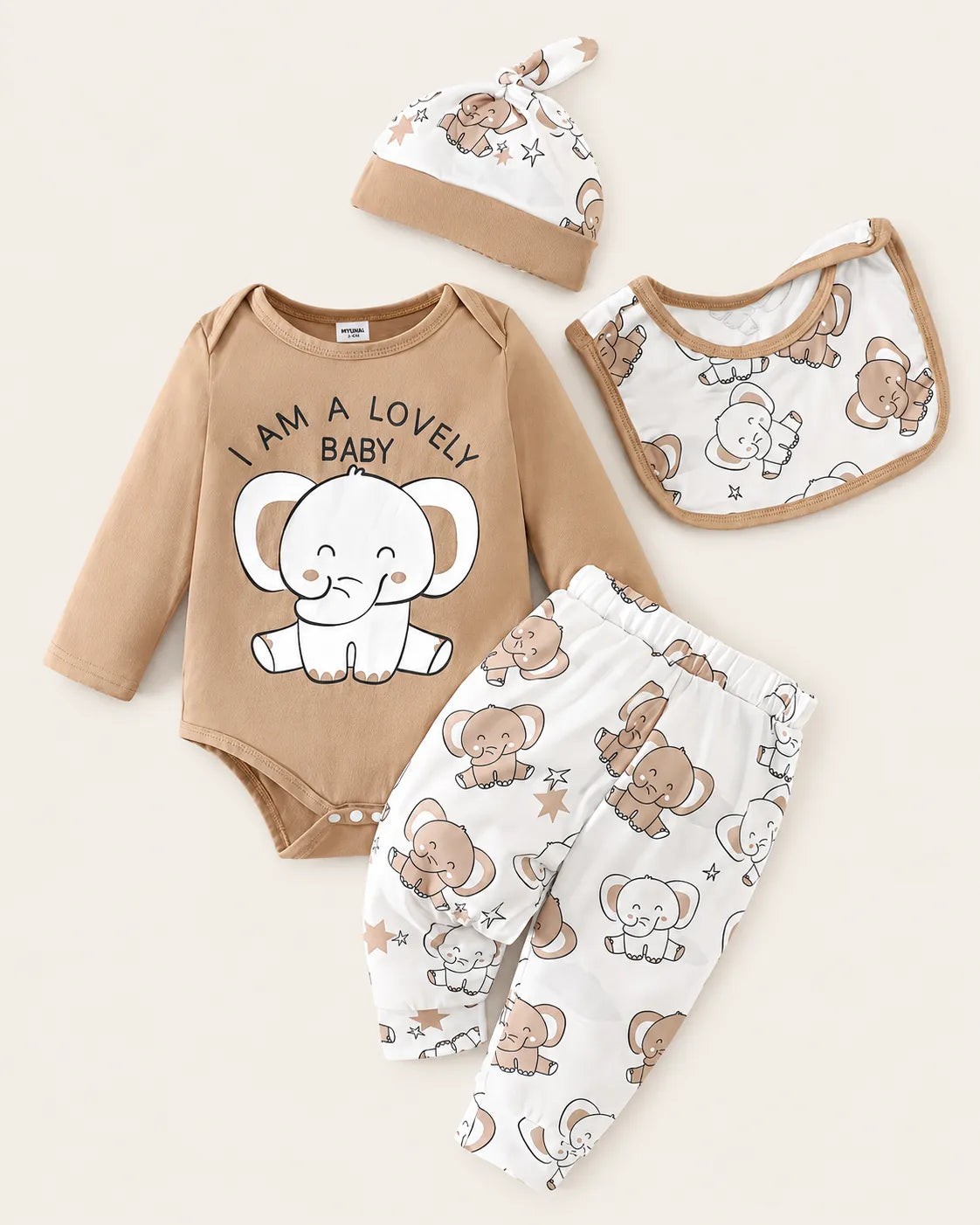 Conjunto Bebê Elefantinho Lovely 4 Peças