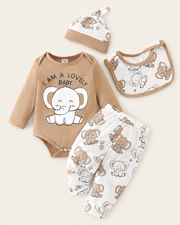 Conjunto Bebê Elefantinho Lovely 4 Peças