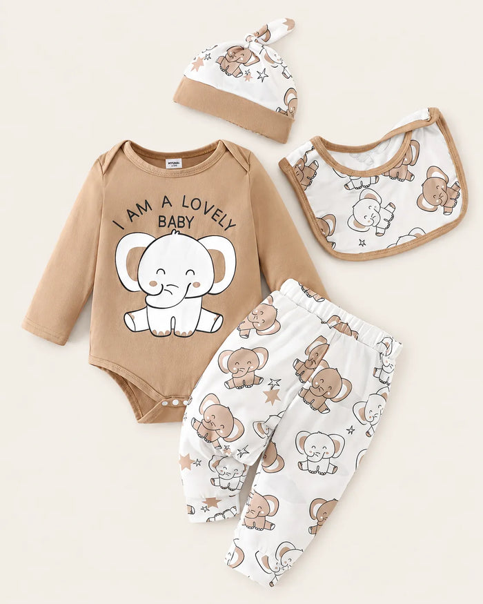 Conjunto Bebê Elefantinho Lovely 4 Peças